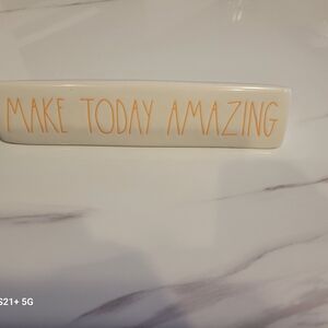 Rae Dunn White Ceramic Decorative Sign with Black Lettering